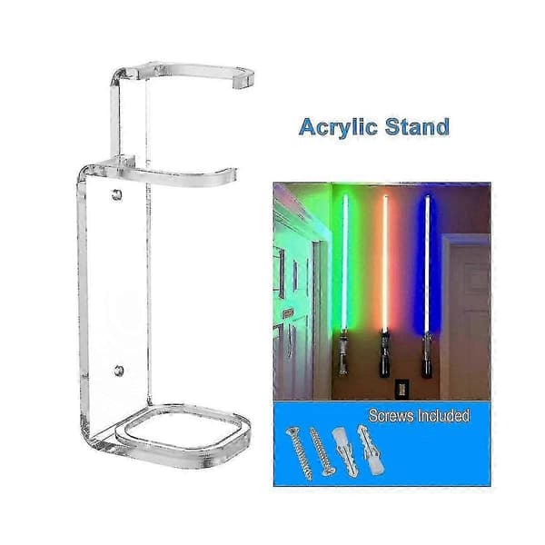 Lightsaber Wall Mount, Lightsaber Display Stand, Wall Holder - Including Screws and Hardware for Most Transparent Transparent