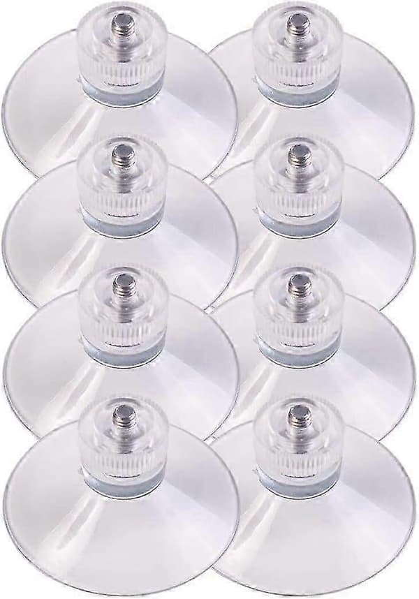 8 x Suction Cups 30 mm with M4x10mm Thread Knurled Nuts Transparent - Made in