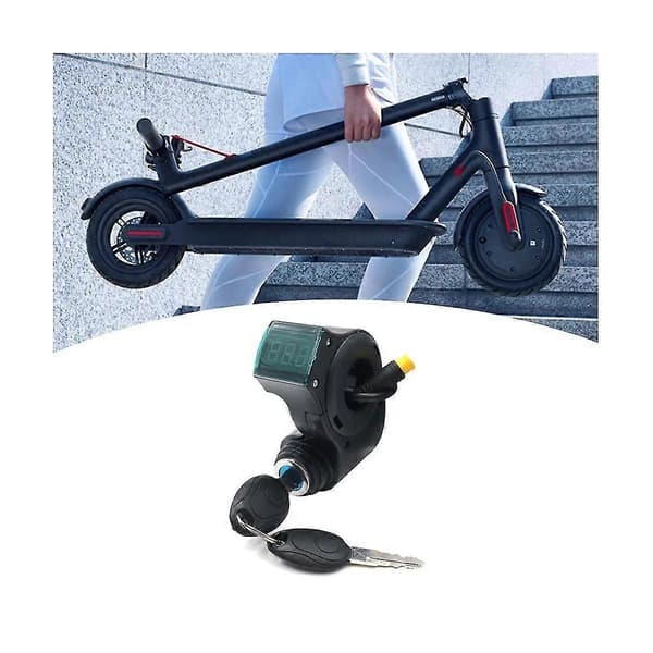 E-cykel tændingslås nøgle tommelfingergas voltmeter digital spændingsdisplay switch 3pin til m365 univ [DB]