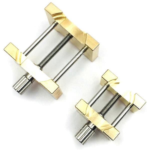 2 stk Messing Urverksholder Fast Base Multifunksjon for Urmaker Urklemme Reparasjon av Klokker