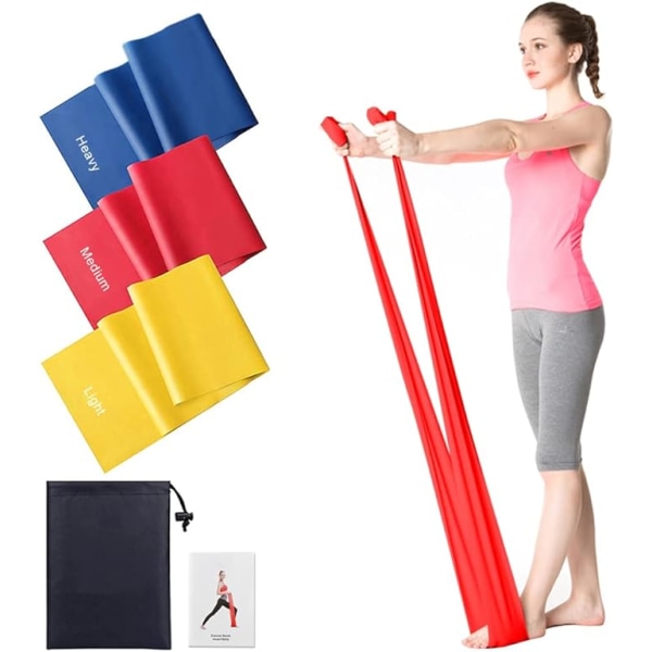 Fitness elastiska band (set med 3) för hudrörelse med 3 nivåer