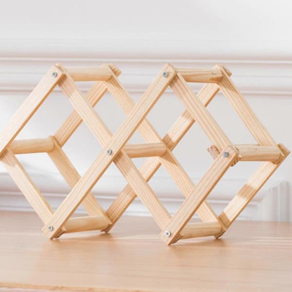 Wine Rack, Wine Storage Holder Wine Organizer, Wine Bottle Rack, Stackable, Freestanding Countertop Rack for Bar Pantry Kitchen Cabinet