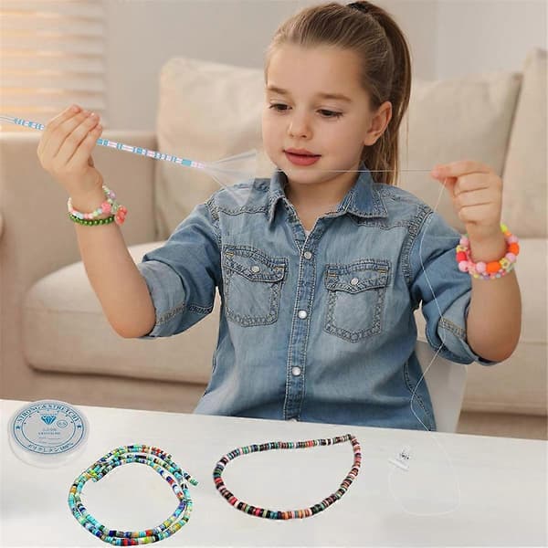 Bead funnel for clay beads, bracelet making kit for clay beads, complete bead funnel kit with beads