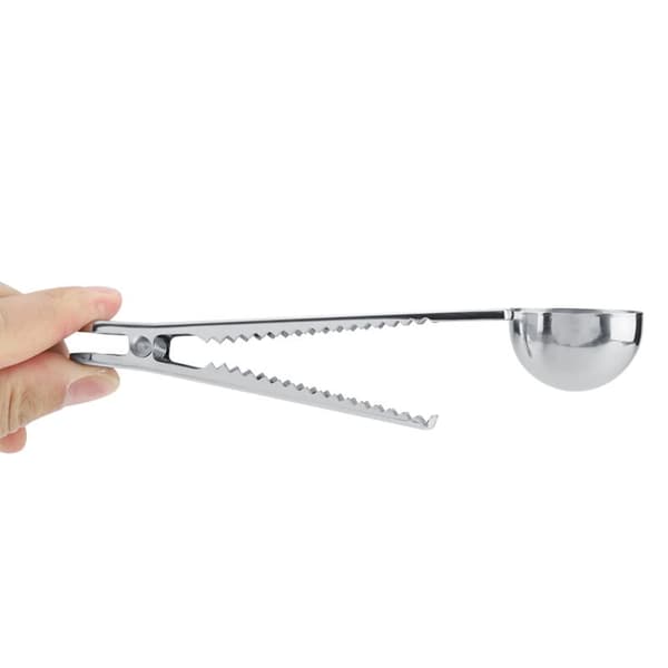 Stainless Steel Coffee Scoop with Clip, Multifunctional Measuring Spoon Compatible with Coffee Accessories