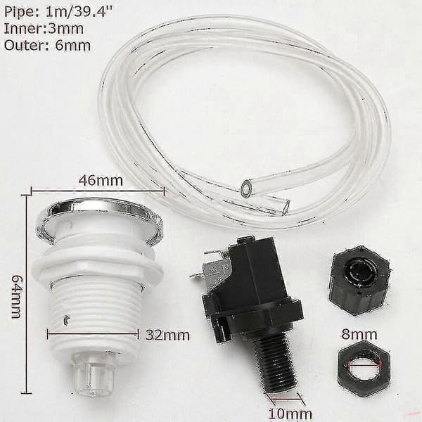 16A On/Off Push Button Switch Jet Tool Set Bathtub Spa Hose Air Pool Pneumatic Air Pressure Switch Button For Waste Disposer