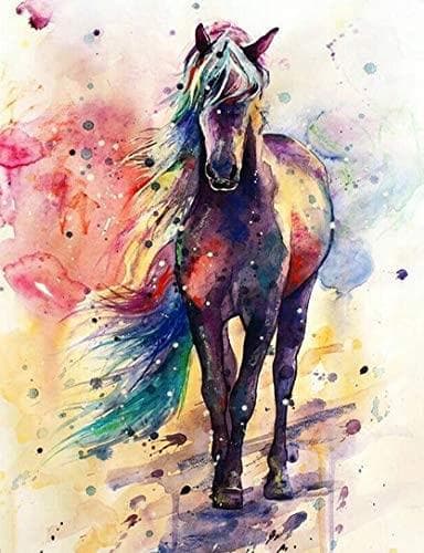 30x40 cm 5D DIY Full Diamond Painting, Dyregruppe Hest