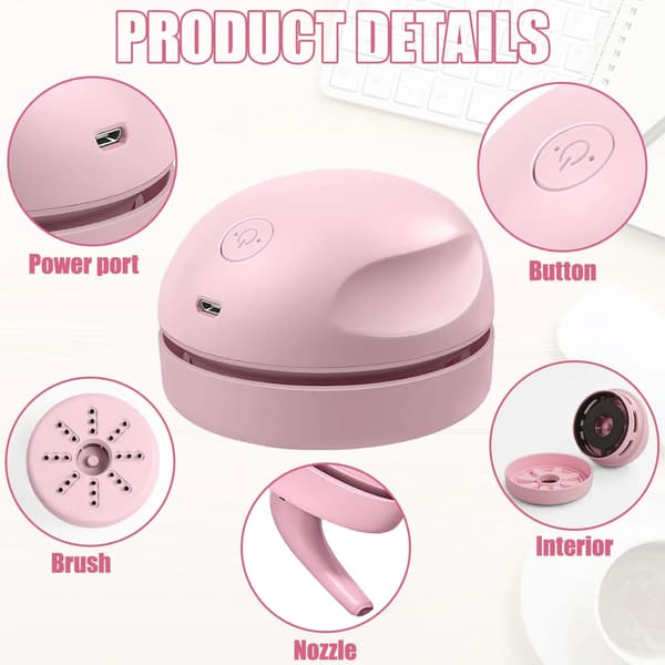 USB Skrivbordsdammsugare (Rosa), Mini Bärbar Dammsugare