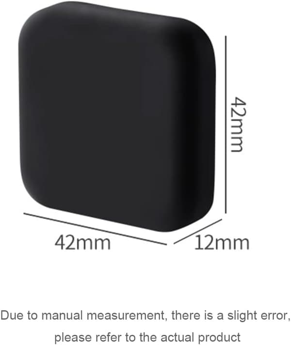 (Black x2, Grey x2) 4 Silicone Door Handle Wall Protectors, Square Wall Protector
