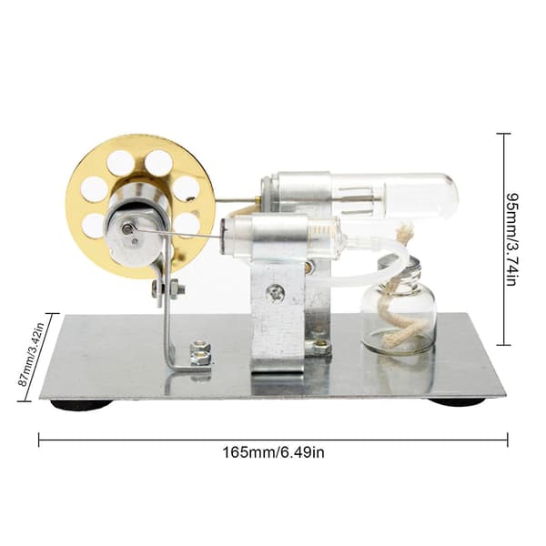 Hot Air Stirling Engine Model - Educational Toy, Power Generator, Science Experiment for Kids and Students