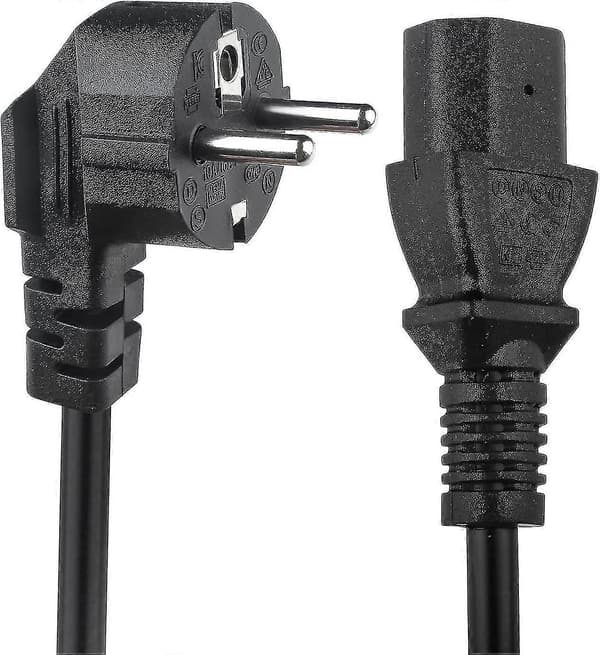 Power Cable, 3-Pin Power Cord 1.5m / 4.92ft, 10a 18awgx3c, for Laptops, PC Monitors, Scanners, TVs, Printers