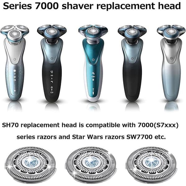 SH70 Komplet barberhoved - 1 stk. - Rustfrit stål - Præcisions-dobbeltblad - Til Series 7000 barbermaskiner