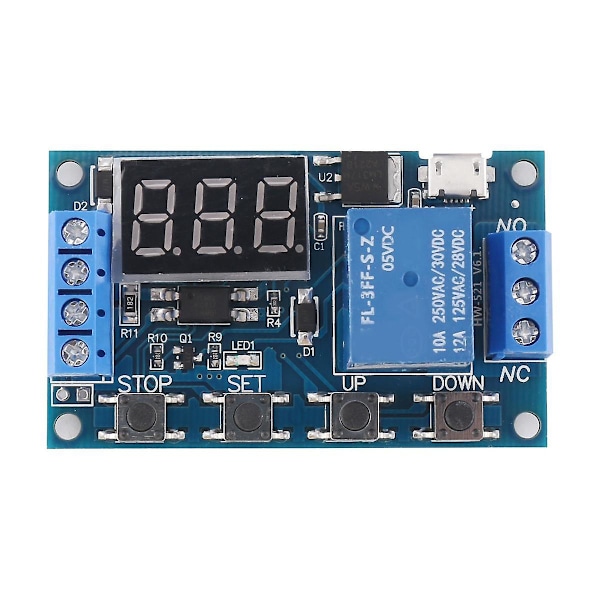-521 Digitalt tidsforsinkelsesrelæ Trigger Cyklus Timer Forsinkelseskontakt Kredsløbskort Timing Control Module