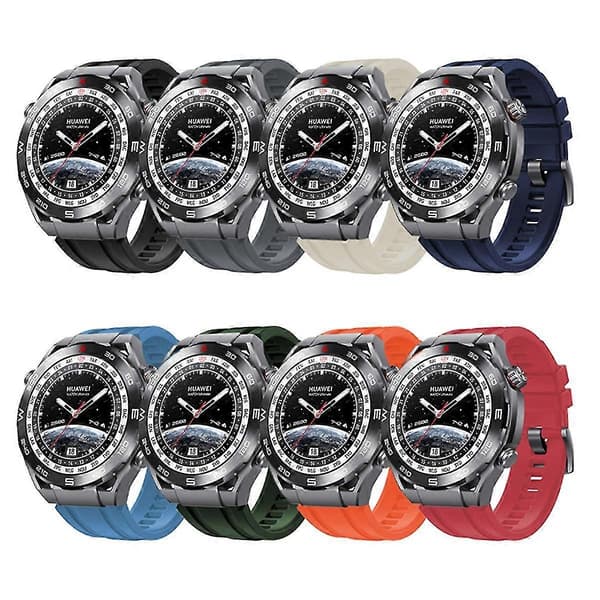 Silikoniranneke Huawei Watch Ultimate -kellolle 3 kpl pidempi malli [DB] Vihreä Green