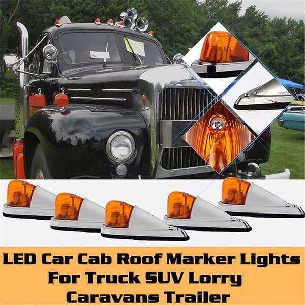 DC 12V Amber Teardrop Cab Light Cab Marker Lamp Front Rear Top as shown as shown