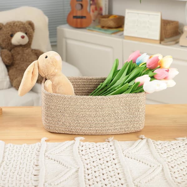 Storage Baskets for Shelves | Closet Storage Baskets | Small Baskets | Toy Basket | 29x19x12 cm | 3-Pack Mixed Brown