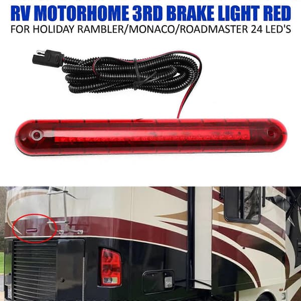 24 LED RV Husbil 3:e Bromsljus Rött För Holiday Rambler/Monaco/Roadmaster