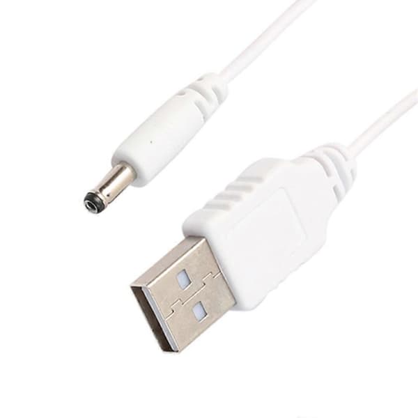 1m DC 3.5mm x 1.35mm Hona till USB Typ A Hane Adapter Strömkabel Tråd db Vit White