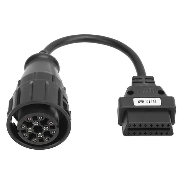 OBD2 Adapter 12Pin MAN til 16Pin Lastebildiagnostikk Forlengelseskabel Erstatning for DELPHI