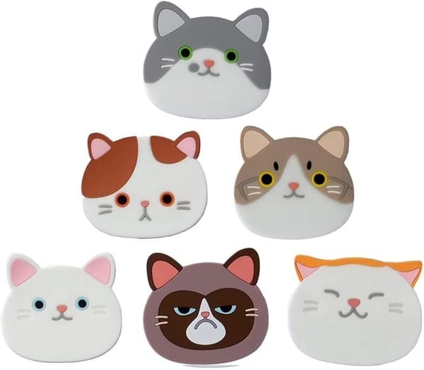 Set med söta kattunderlägg i silikon