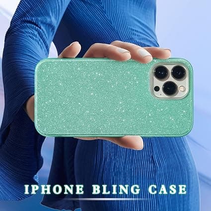 Vert, Glitterdeksel Kompatibelt med iPhone 13 Pro Deksel Houss
