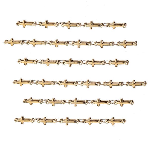 Kors Håndlavet Ledkæde Guld Rustfrit Stål 100cm DIY Armbånd