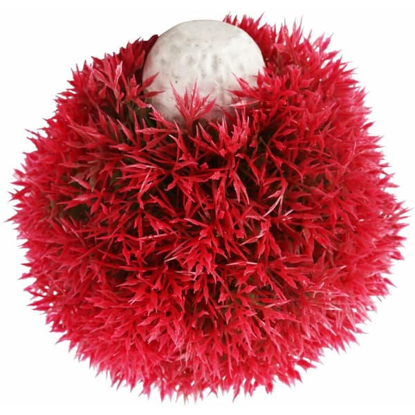Akvariekeramikk Kunstig Rød Ball Base Vannplante Gress