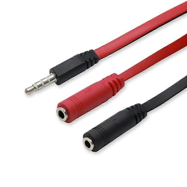 PVC 1 Han til 2 Hun 3.5mm Lydadapter Kabel Splitter til Telefon Laptop PC
