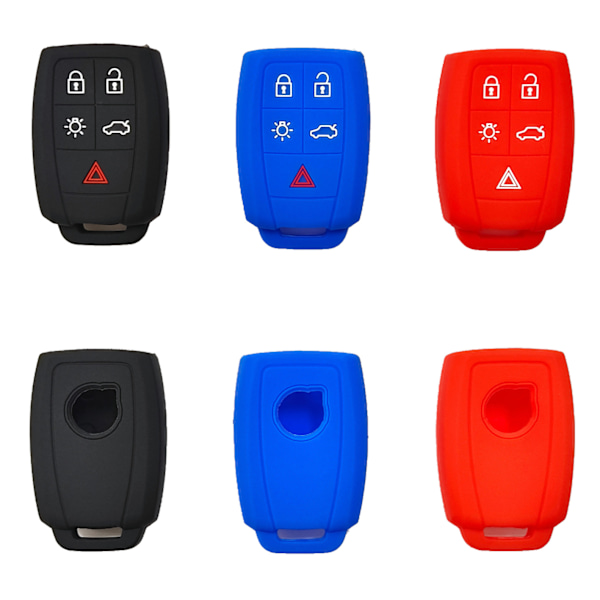 Passer til gammel Volvo S40 smart 5-knaps silikoneskal Volvo C30 C70 nøgleetui hul mod orange color