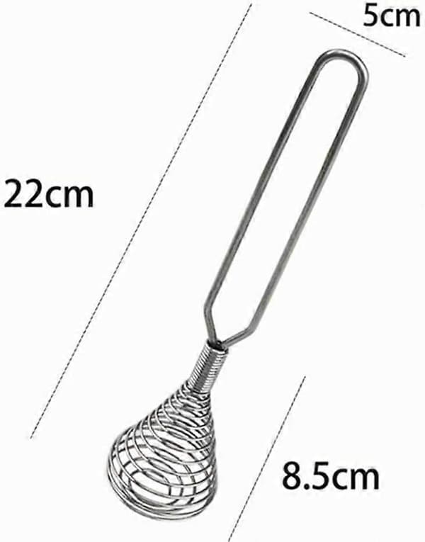 Mini Fransk Vårvisp, 22 cm Sølv Rustfritt Stål Spiralvisp, Håndvisp Eggevisper Eggmikser Visp Blender Rører