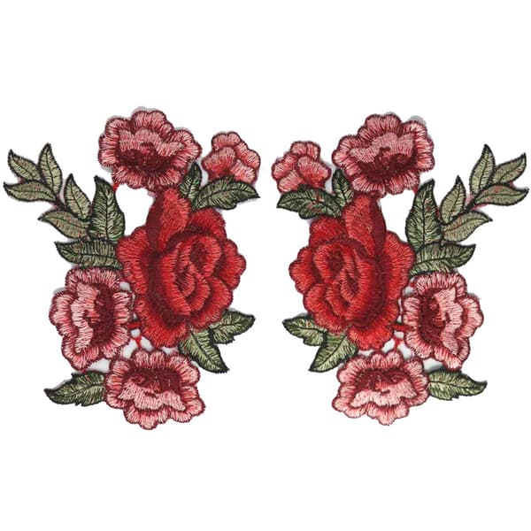 8 stk broderte blomsterlapper sy på lapper rose lapp po