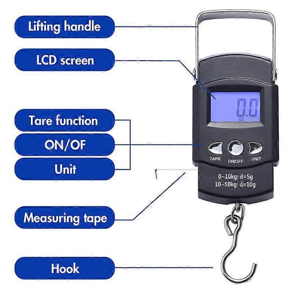 Bærbar bagagevægt LCD-display elektronisk balance