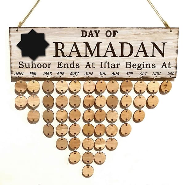 Trekalender Eid Al-fitr Nedtelling Tavle Trehåndverk Gave B