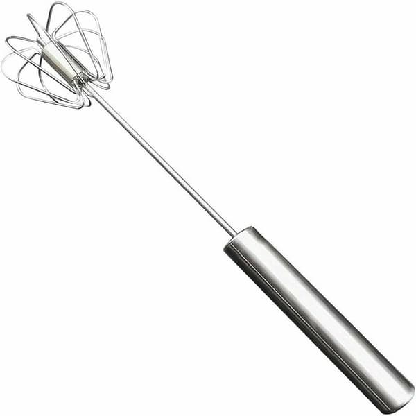 Halvautomatisk visp, roterende eggvisp i rustfritt stål, visp for, eggvisp, melkeskummer