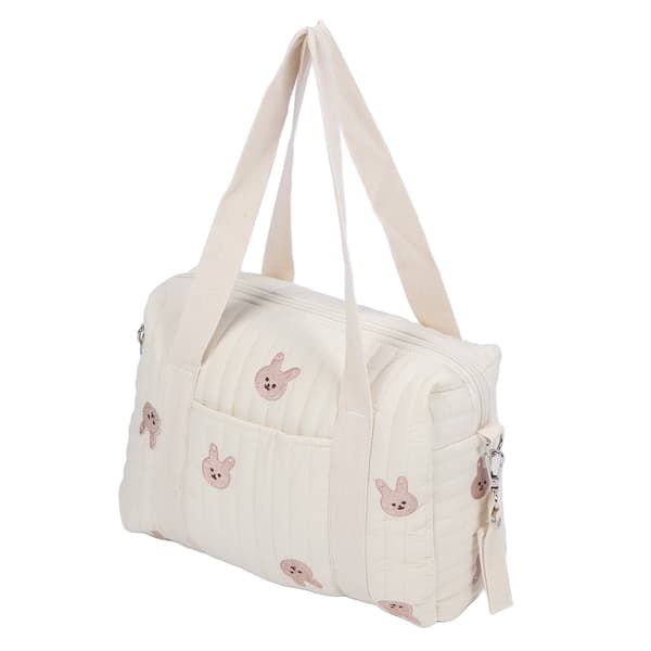Multifunctional Stroller Bag with Zipper, Embroidery, Reusable Handbag, Diaper Bag, Rabbit Bag