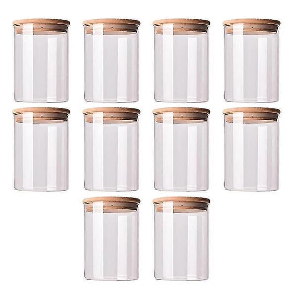 10 st bambu trälock glasburk lufttät behållare kök förvaringsflaskor burkar matbehållare te C