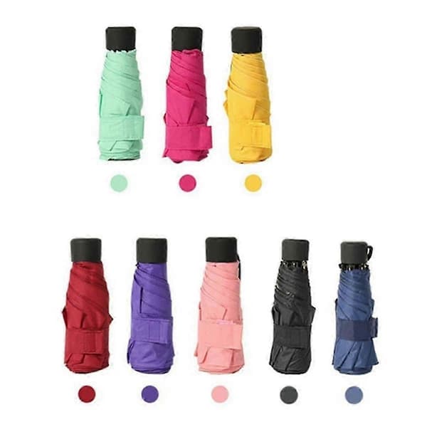 Sammenfoldelig paraply Miniparaply Rejseregnudstyr Regnvejrsdag Lomme paraply Mini sammenfoldelig solparaply