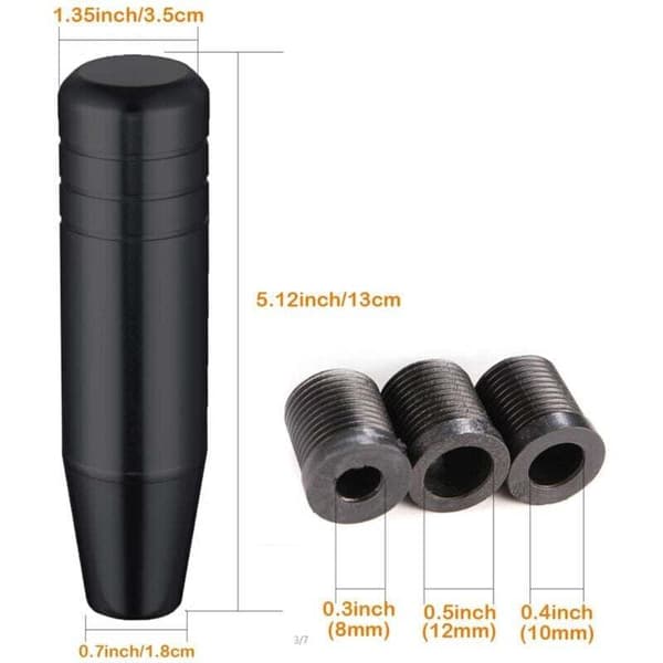 Universal Aluminum Long Handle Gear Shift Knob, Compatible with M8 M10 M12 Thread Adapters