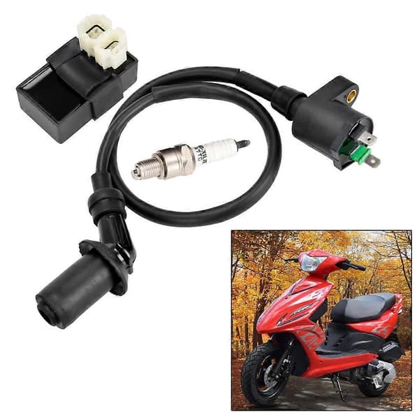 Ignition Coil CDI with Spark Plug for GY6 50cc 125cc 150cc Moped Scooter