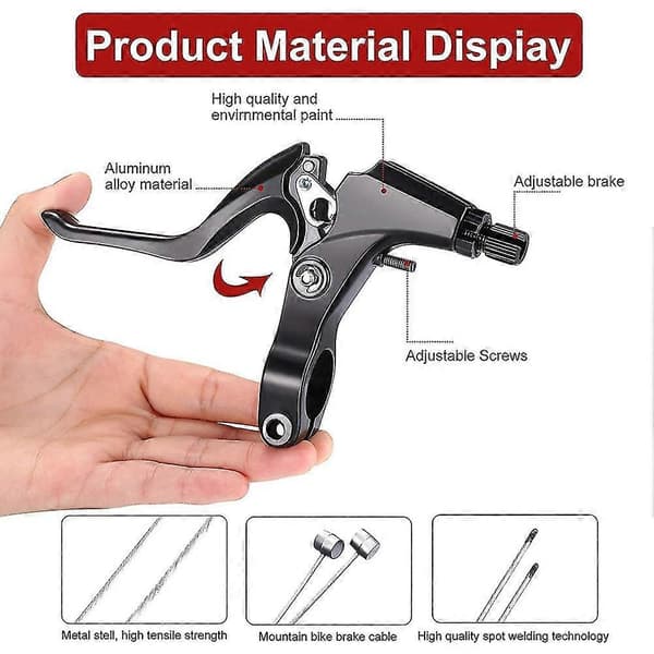 Complete Bicycle Mountain Bike Set, V-brake + Outer Cables + Handle + Front/Rear Bicycle Brake Accessories