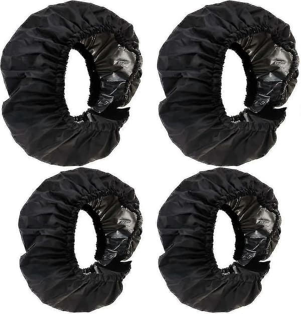 Stroller Wheel Covers, 4 Pcs Oxford Cloth Baby Stroller Dust Cover Foot Cover Wheel Protector Stroller Accessories, Black