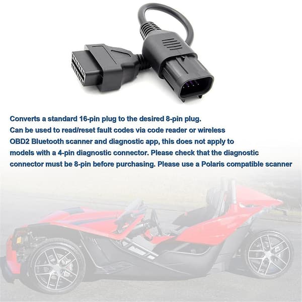 8-pin til 16-pin OBD2-kabeladapter til RZR / / General / Sportsman / / Diagnostisk adapter
