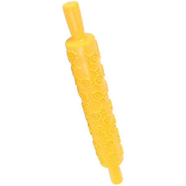 Fondant Cake Embossing Rolling Pin Baking Dough Roller Cakes Biscuits Decorating Tool (Flower Pattern)
