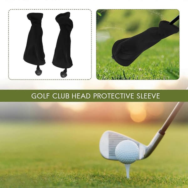 Sorte Golf Head Covers Driver 1 3 5 Fairway Woods Headcovers til Golfkølle Passer til Alle Fairway og Dri