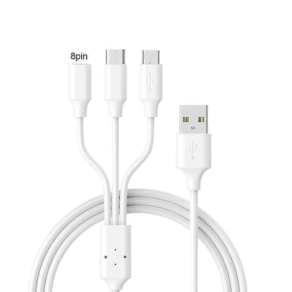 Datakaapeli 3-in-1 Universal 1m 8Pin Type-C Micro USB Pikalatauskaapeli Yhteensopiva iPhonen kanssa