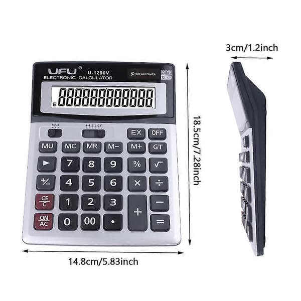 Desktop Calculator School Large LCD Screen Daily Office Multifunction 12 Digits