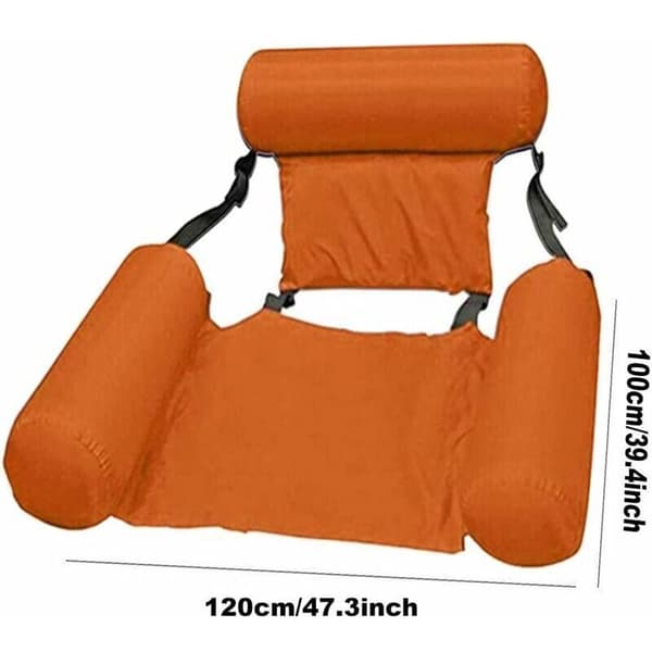 Inflatable Pool Hammock, Floating Pool Hammock, Foldable, Versatile, Foldable, Floating, Portable Hammock, Floating Indoor and Outdoor, Orange