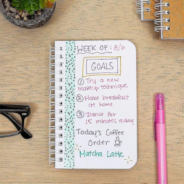 Mini Kraft Notesbøger, Ulinjerede A6 Spiral 90-arks Simpel Journal (3,5x5,5 tommer, 6-pak)