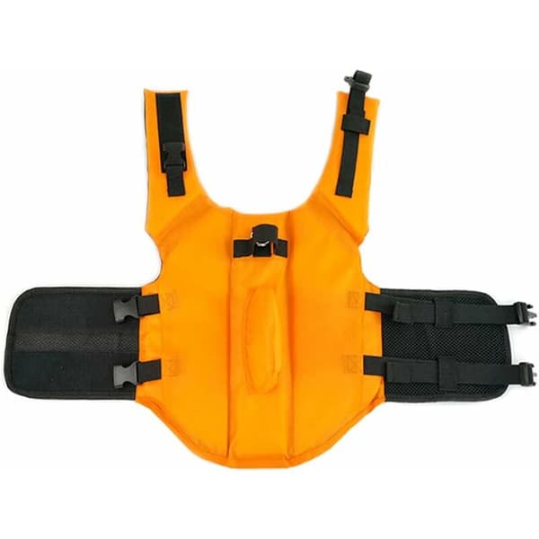 Hundeflydevest Justerbar Sikkerhedsvest til Hvalpe med Hajfinne (L, Orange)