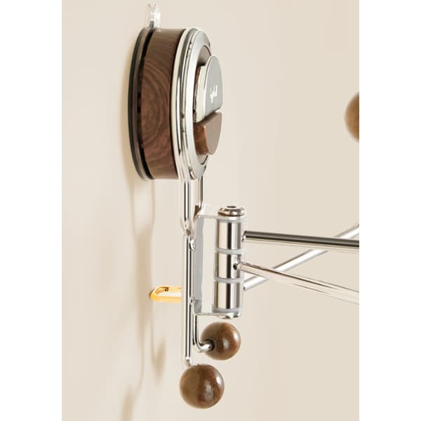 Suction Cup Swivel Hook - 5-Arm Stainless Steel Hook for Bathroom, Hallway, and Kitchen, 180° Rotatable, Drill-Free and Space-Saving
