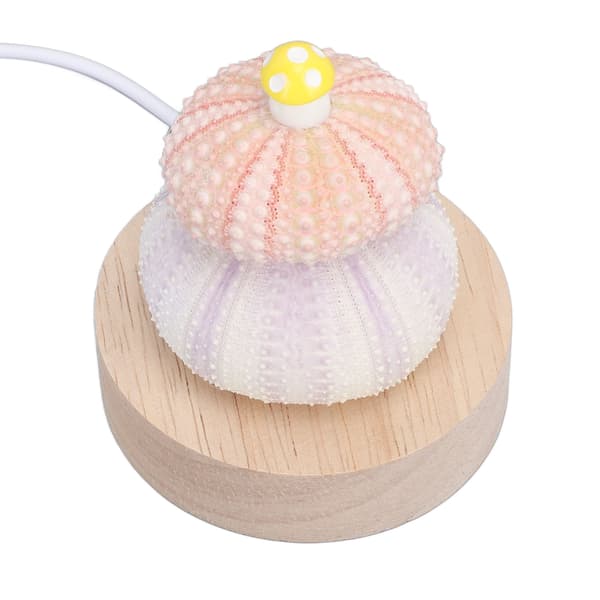 LED Night Light Warm White USB Plug in Natural Shell Body Cute Mushroom Decor Bedside Lamp